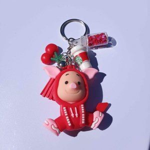 New Cute Piglet In Jumpsuit Keychain